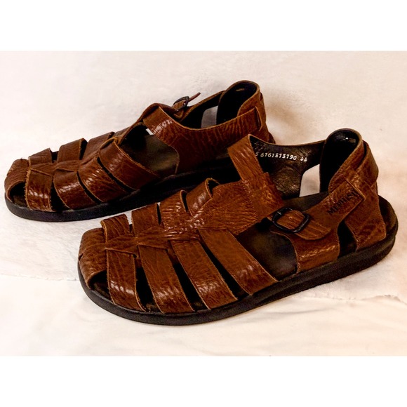 Mephisto Brown Leather Fisherman Sandals Mens EU 44 US 10.5 Comfort main image 5